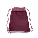 Custom 210D Polyester Drawstring Backpack w/ Front Pocket USA Decorated (15" x 18.75") - 7