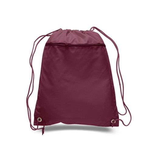 Custom 210D Polyester Drawstring Backpack w/ Front Pocket USA Decorated (15" x 18.75") - 7