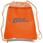 Custom 210D Polyester Drawstring Backpack w/ Front Pocket USA Decorated (15" x 18.75") - 8