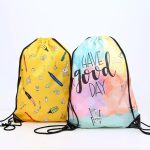 Custom 210D Polyester Sublimated Drawstring Bag w/ Reinforced Edge (14" x 17")
