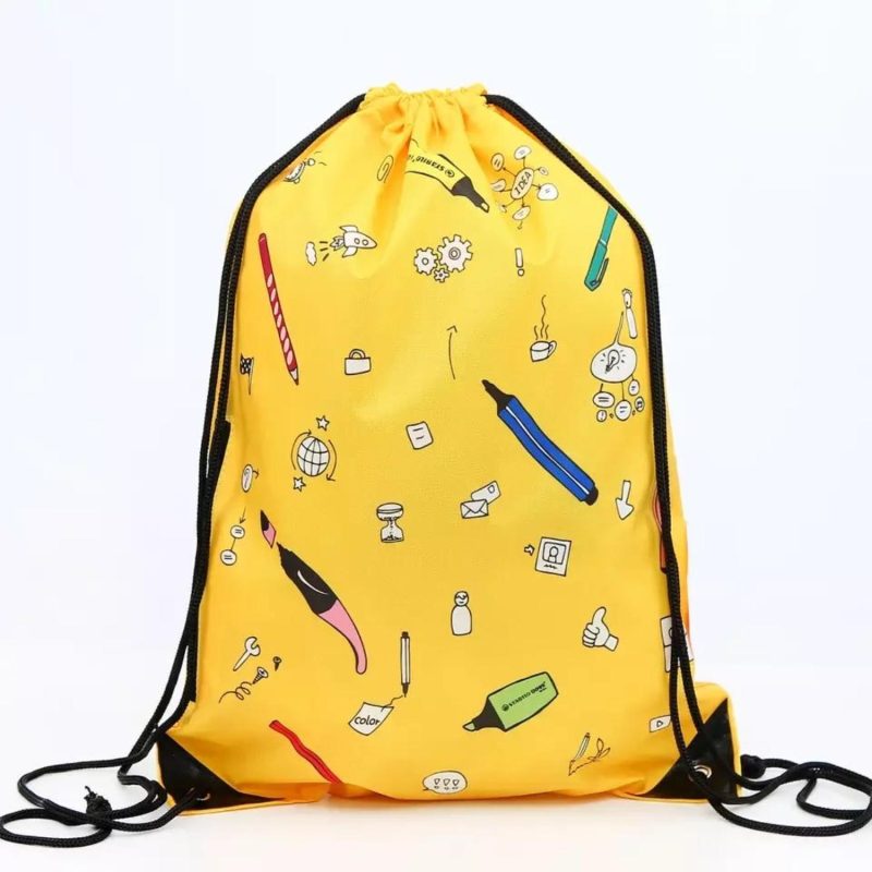 Custom 210D Polyester Sublimated Drawstring Bag w/ Reinforced Edge (14" x 17") - 2