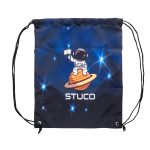 Custom 6 Oz Sublimated Poly Canvas Drawstring Cinch Up Backpack (14" x 17") - 1