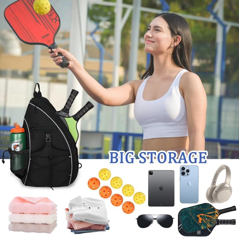Custom All-in-One Adjustable Pickleball Sling Backpack - 6