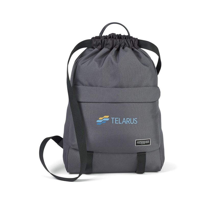 Custom American Tourister Embark Recycled rPET Cinchpack - Gunite