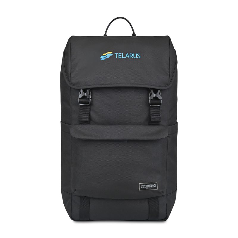 Custom American Tourister Embark Recycled rPET Laptop Backpack - Black