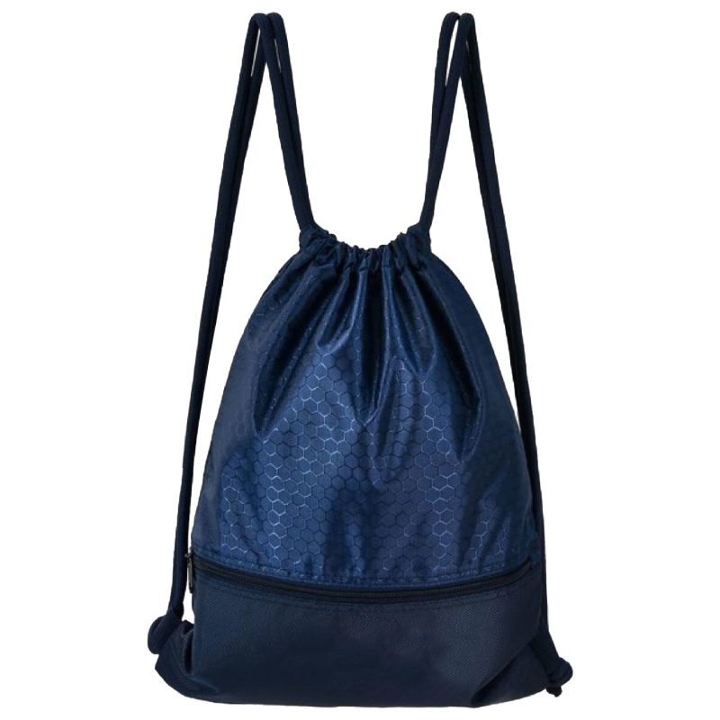 Custom Bottom Zipper 15"X18" rPET Recycled 210D Polyester Football Shape Fabric Large Drawstring Backpack - 1