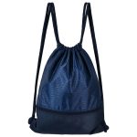 Custom Bottom Zipper 15"X18" rPET Recycled 210D Polyester Football Shape Fabric Large Drawstring Backpack - 2