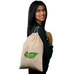 Custom Cinch Up Bags Cotton Drawstring Backpacks - 1