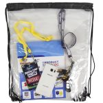 Custom Clear Backpack - See Through Drawstring Backpack Clear Bag (15" x 18") - 1