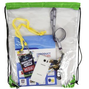 Custom Clear Backpack - See Through Drawstring Backpack Clear Bag (15" x 18")