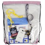 Custom Clear Backpack - See Through Drawstring Backpack Clear Bag (15" x 18") - 4