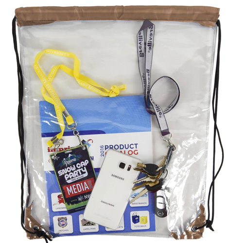 Custom Clear Backpack - See Through Drawstring Backpack Clear Bag (15" x 18") - 9
