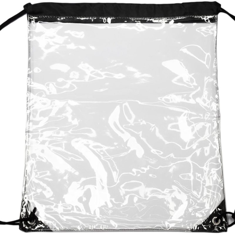 Custom Clear Cinch Up Bag Drawstring Plastic Backpacks - 1