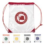 Custom Clear Cinch Up Bag Drawstring Plastic Backpacks