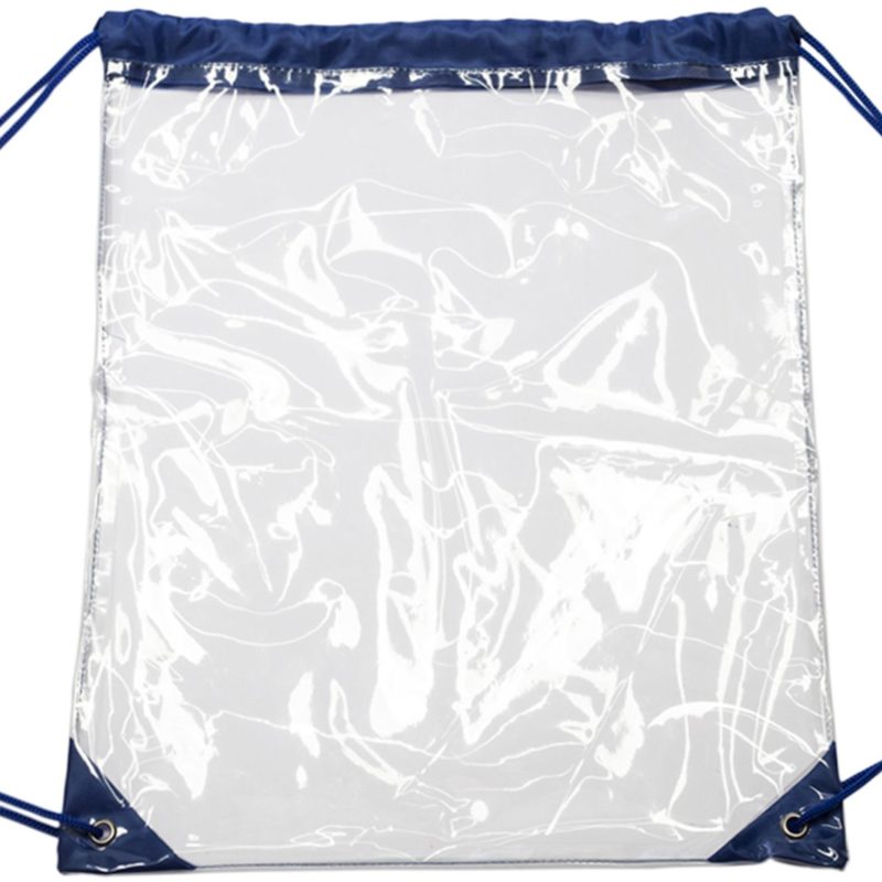 Custom Clear Cinch Up Bag Drawstring Plastic Backpacks - 2