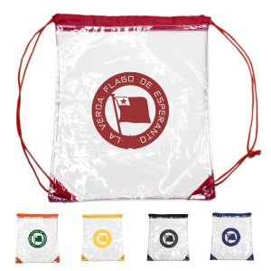 Custom Clear Cinch Up Bag Drawstring Plastic Backpacks