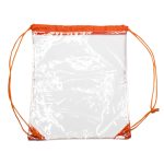 Custom Clear PVC Drawstring Backpack w/Matching Drawstring (14" x 17") - 1