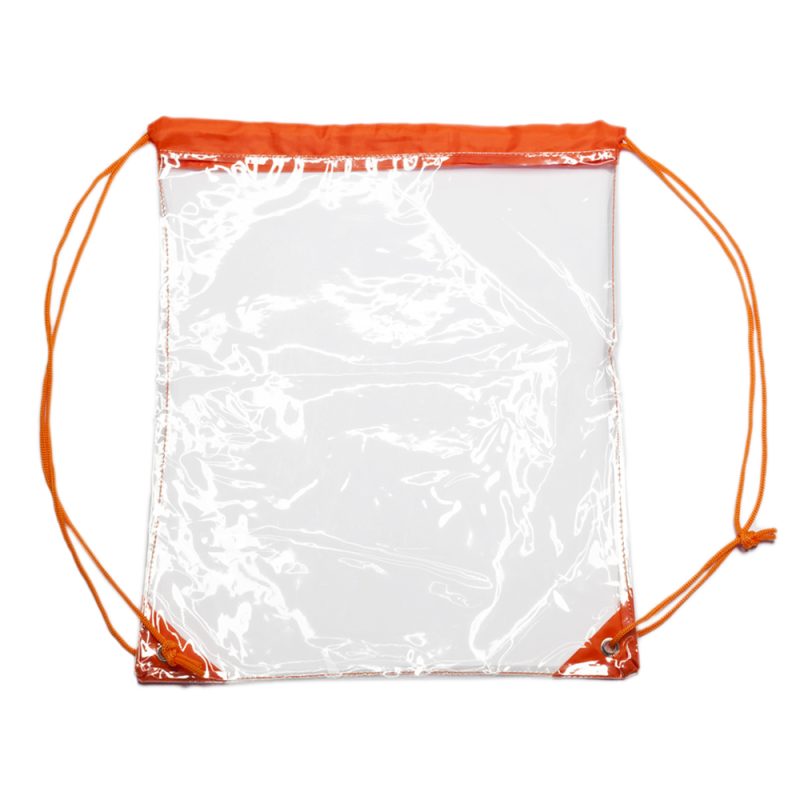 Custom Clear PVC Drawstring Backpack w/Matching Drawstring (14" x 17") - 1