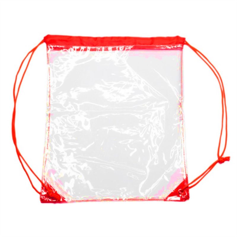 Custom Clear PVC Drawstring Backpack w/Matching Drawstring (14" x 17") - 2