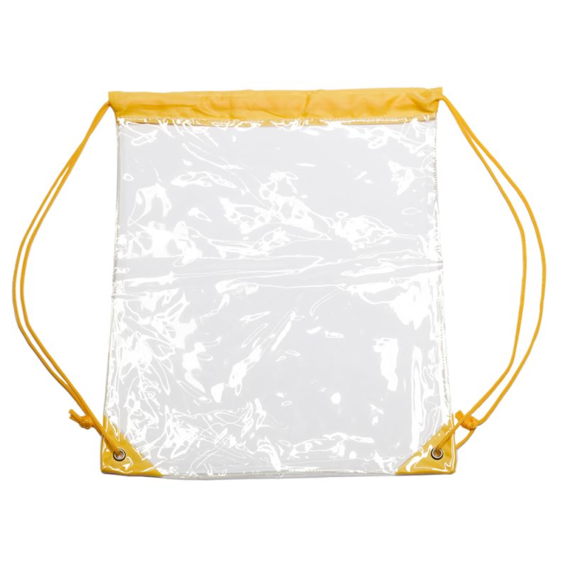 Custom Clear PVC Drawstring Backpack w/Matching Drawstring (14" x 17") - 3