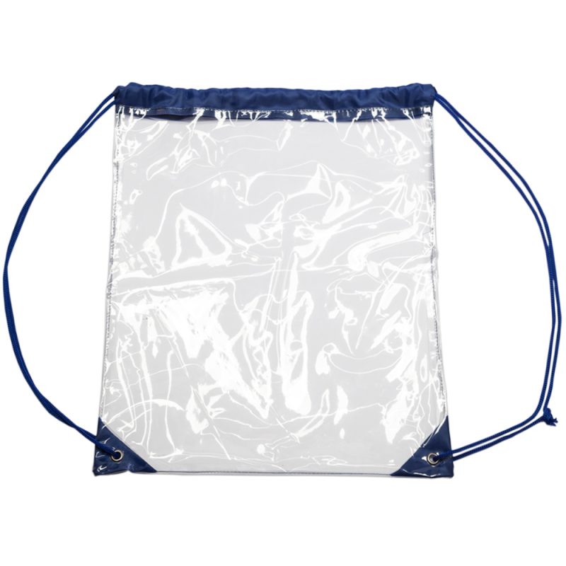 Custom Clear PVC Drawstring Backpack w/Matching Drawstring (14" x 17") - 4