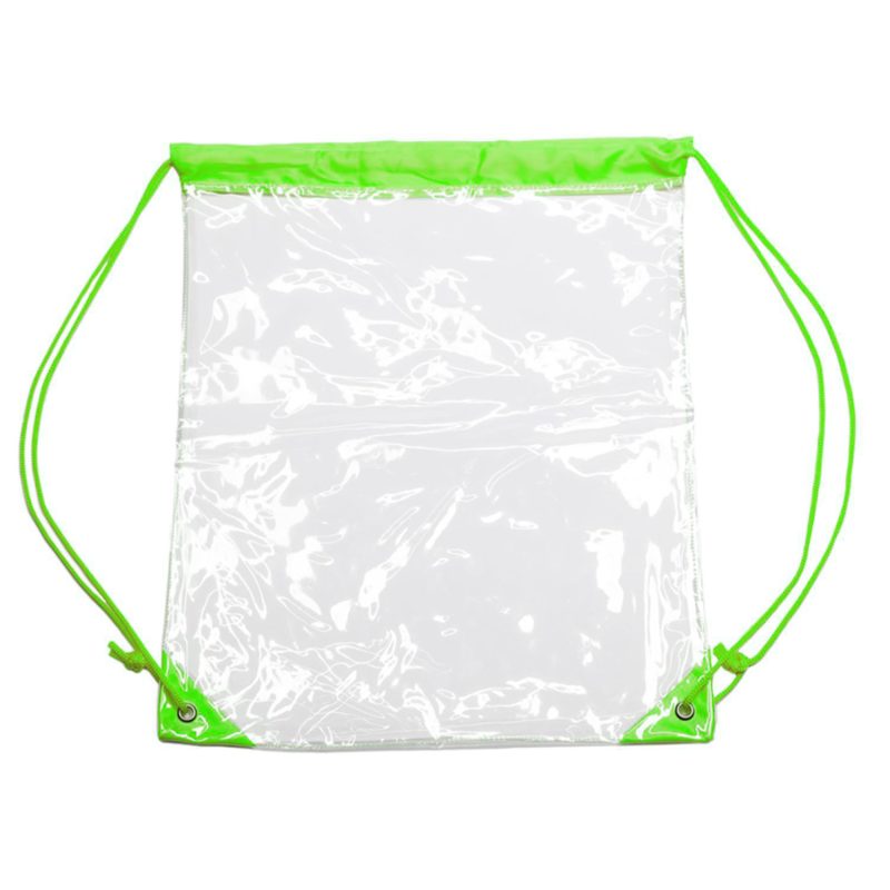 Custom Clear PVC Drawstring Backpack w/Matching Drawstring (14" x 17") - 5