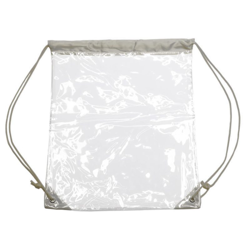 Custom Clear PVC Drawstring Backpack w/Matching Drawstring (14" x 17") - 6