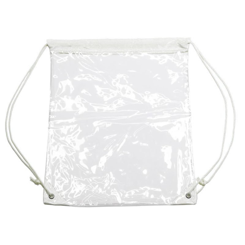 Custom Clear PVC Drawstring Backpack w/Matching Drawstring (14" x 17") - 7
