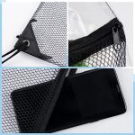 Custom Clear PVC Drawstring Cinch Sack Backpack With Front Zipper Mesh Pocket - 9