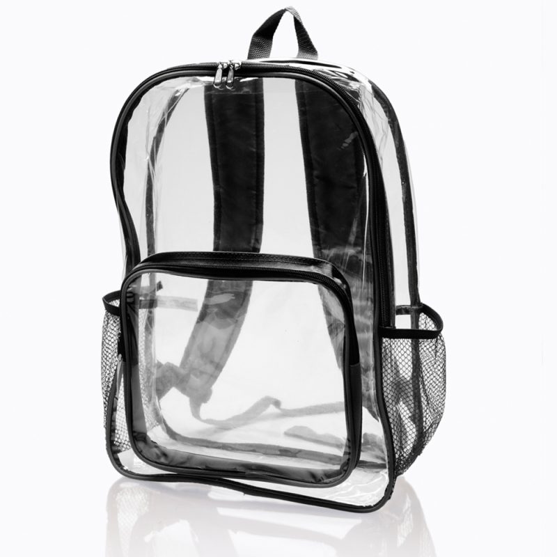Custom Clear Plastic Backpack w/Mesh Pocket (13"x18") - 1