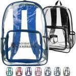 Custom Clear Plastic Backpack w/Mesh Pocket (13"x18")