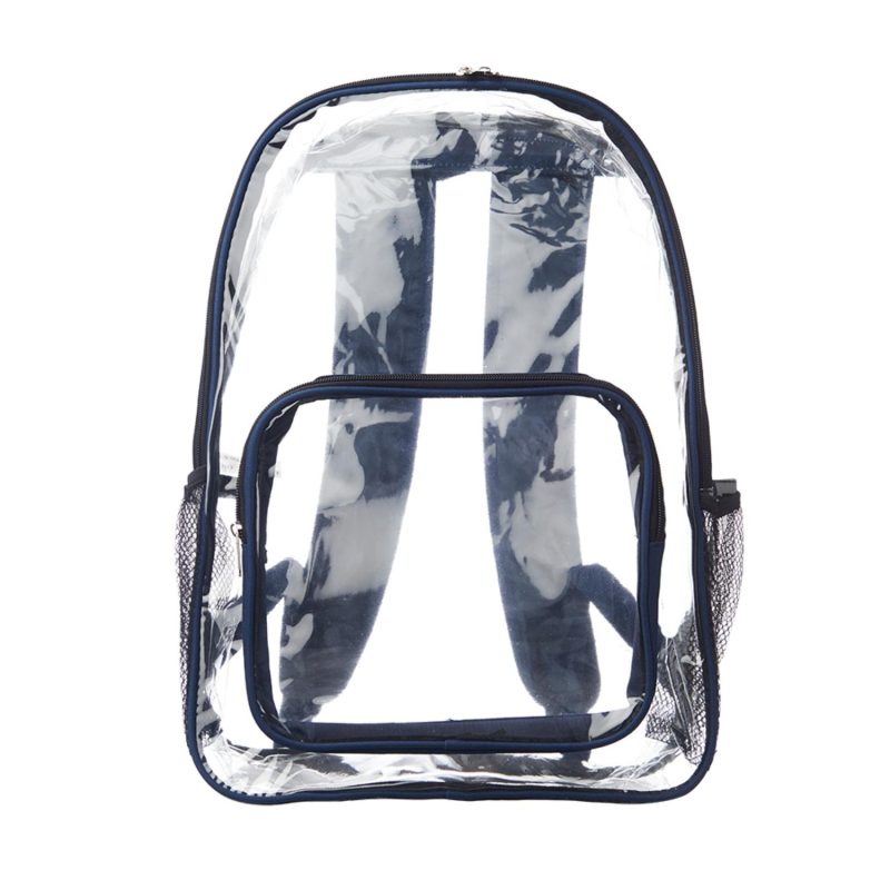 Custom Clear Plastic Backpack w/Mesh Pocket (13"x18") - 4