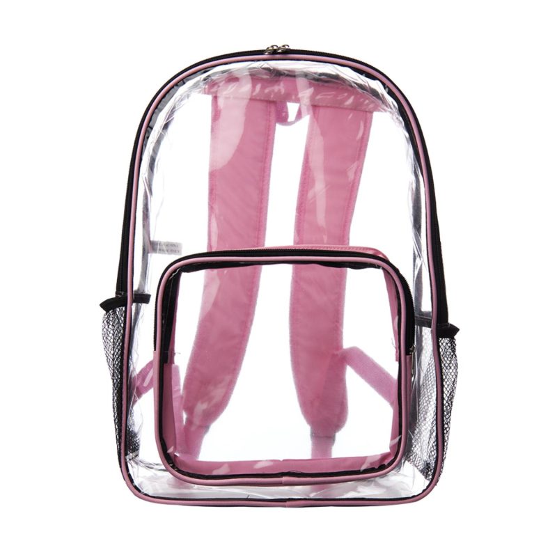 Custom Clear Plastic Backpack w/Mesh Pocket (13"x18") - 5