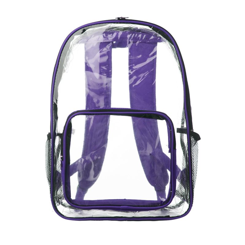 Custom Clear Plastic Backpack w/Mesh Pocket (13"x18") - 6