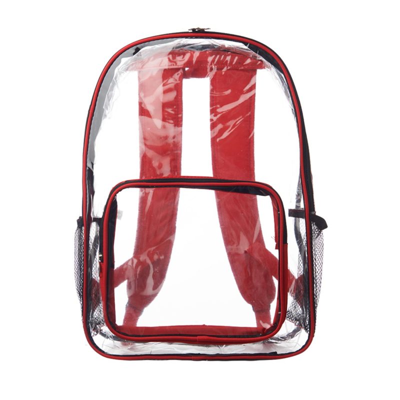 Custom Clear Plastic Backpack w/Mesh Pocket (13"x18") - 7