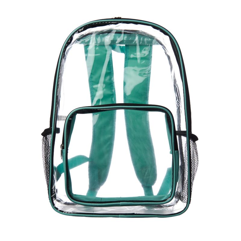 Custom Clear Plastic Backpack w/Mesh Pocket (13"x18") - 8