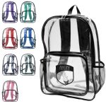 Custom Clear Plastic Backpack w/Mesh Pocket (13"x18") - 9