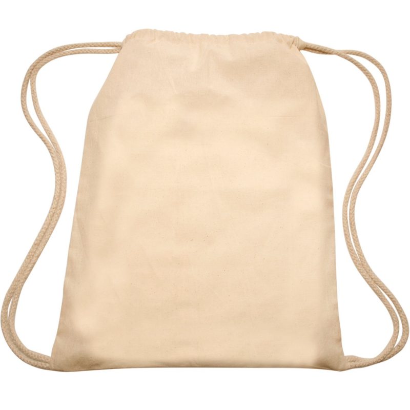 Custom Cotton Cinch Up Bag Lightweight Drawstring Backpacks - 1