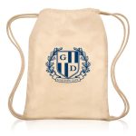 Custom Cotton Cinch Up Bag Lightweight Drawstring Backpacks - 2
