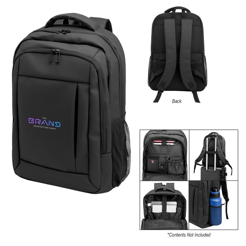 Custom Deluxe Executive Grid Rpet Laptop Backpack