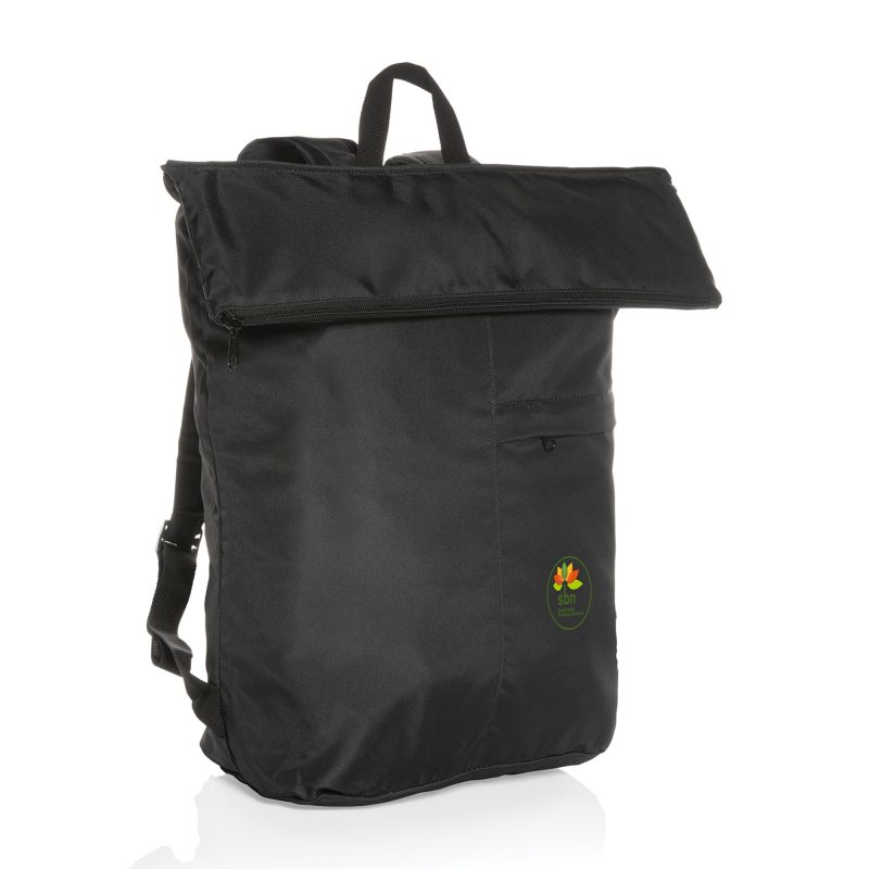 Custom Dillon AWARE rPET Lightweight Foldable Backpack - Black - 2