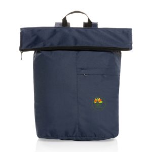 Custom Dillon AWARE rPET Lightweight Foldable Backpack - Navy
