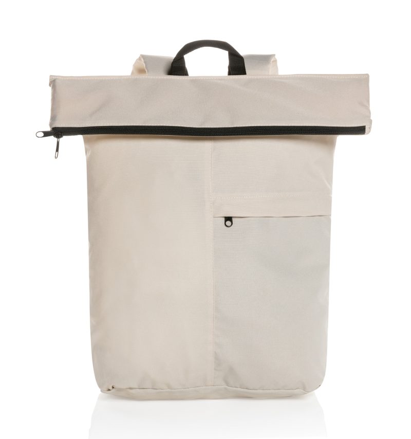 Custom Dillon AWARE rPET Lightweight Foldable Backpack - Off White - 1