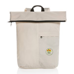 Custom Dillon AWARE rPET Lightweight Foldable Backpack - Off White