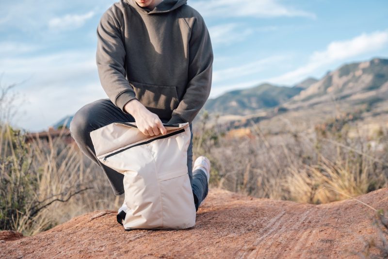 Custom Dillon AWARE rPET Lightweight Foldable Backpack - Off White - 8