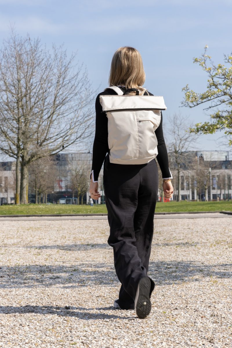 Custom Dillon AWARE rPET Lightweight Foldable Backpack - Off White - 9