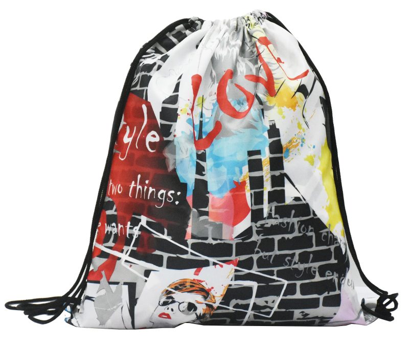 Custom Drawstring Backpack With Full Color Sublimation Cinch Sports Bag - 2