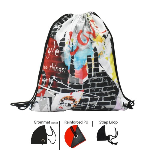 Custom Drawstring Backpack With Full Color Sublimation Cinch Sports Bag