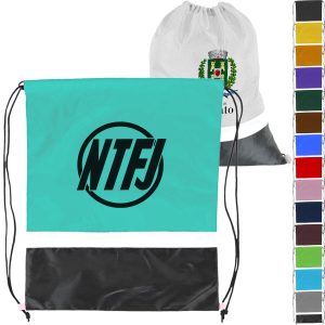 Custom Gym Dual Color Team Bags Three-Tone Drawstring Backpack (15" x 18")