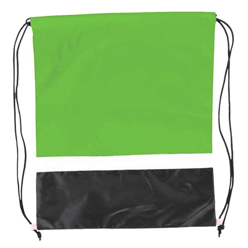 Custom Gym Dual Color Team Bags Three-Tone Drawstring Backpack (15" x 18") - 5